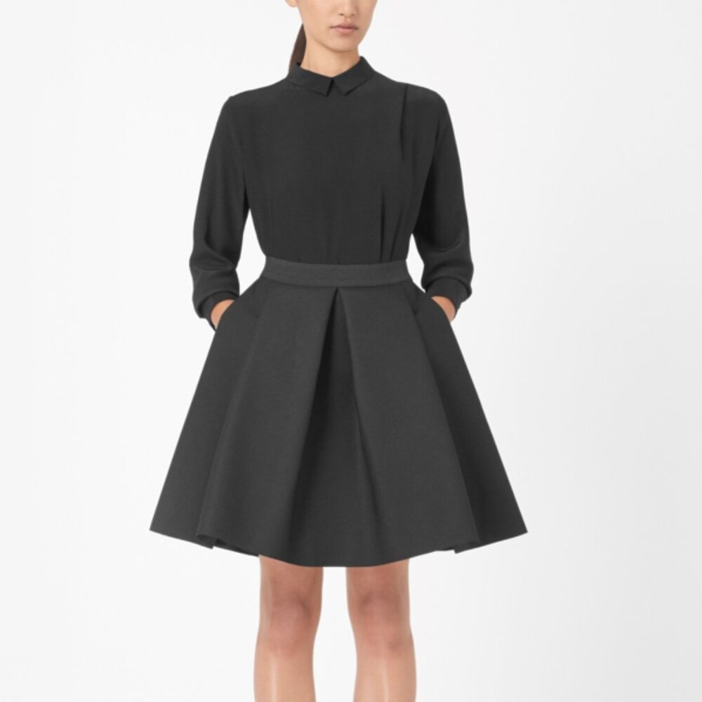 COS RAW-CUT PLEATED SKIRT